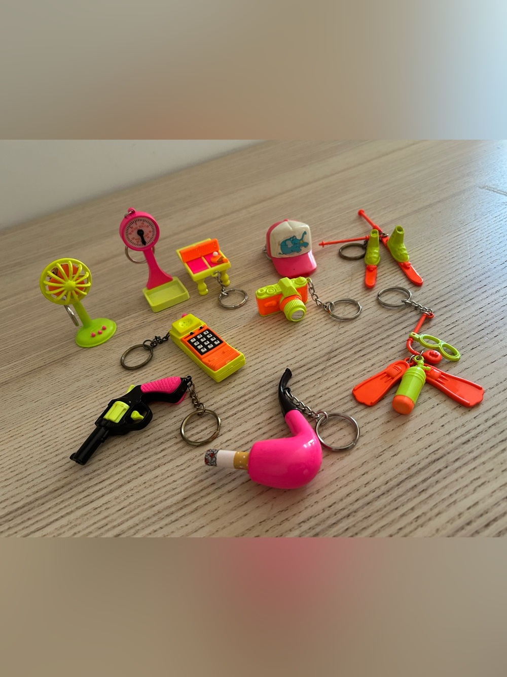 Vintage Neon Keychain Lot of 10